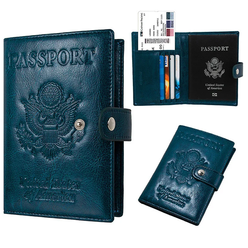 Держатель для паспорта Обложка чехол с RFID блокировкой дорожный кошелек премиум