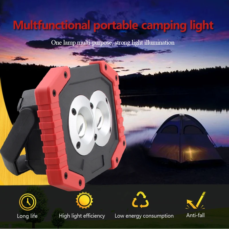 20 Вт Портативный COB светодиодный Перезаряжаемые рабочий светильник Мощность