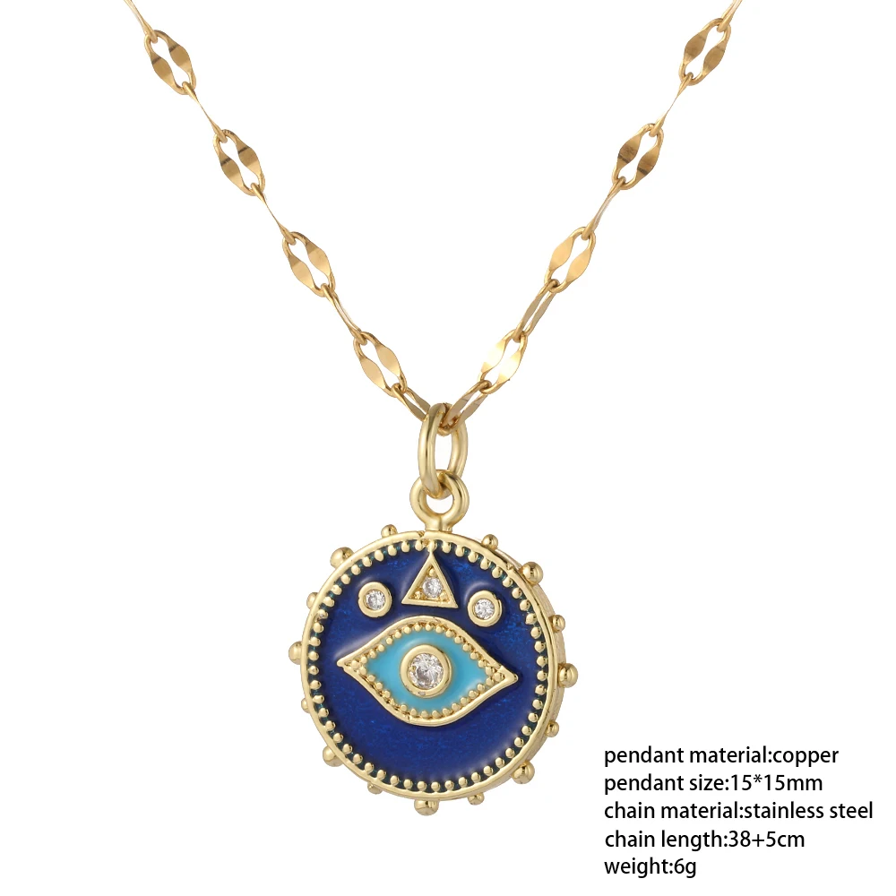 Boho Evil Bllue Eye Necklace for Women Men Snake All-seeing Collar Gold Pendant Long Chains Couple Punk | Украшения и аксессуары
