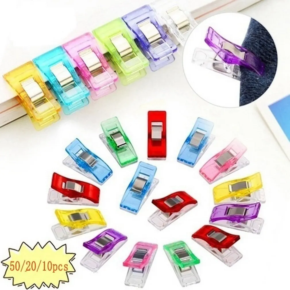 

New Plastic Clip PS Mixed Color Plastic Clip Colorful Sewing Craft Quilt Binding Sewing Clips Clamps Pack Trendy Gift