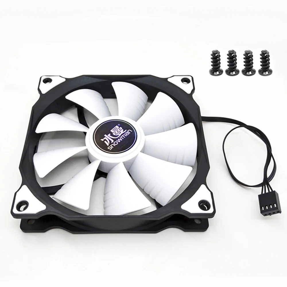 

SNOWMAN CPU Cooler Fan PWM 4 Pin 120mm Mute Adjust Speed Fan Portable Computer Case Heatsink Radiator For Desktop PWM Hub