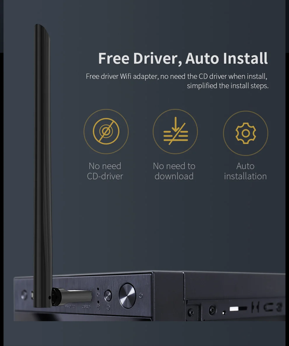 CF 758F сетевой карты Бесплатный драйвер 650 Мбит/с Dual Band 2 4G и 5 8G 802 11 a/b/g/n/ac Wifi USB