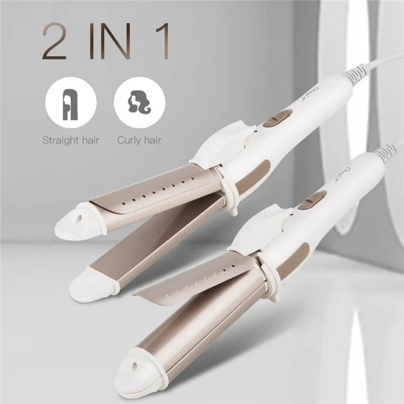 

2 In 1 Hair Straightener Curler Portable Plate Plat Roller Irons Professional Hair Straightening Curling Corrugated Curl Tools45