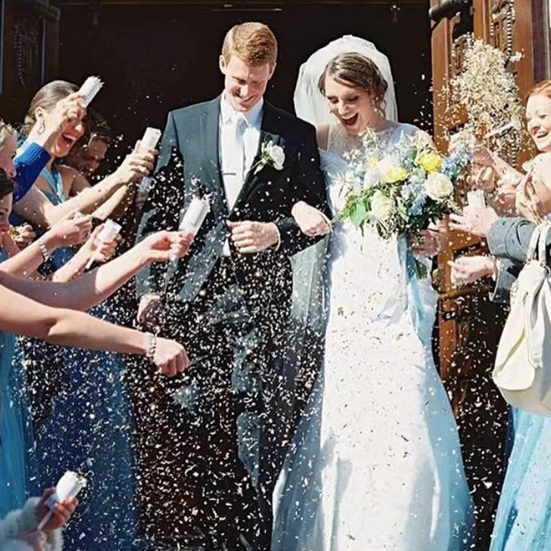 Ручная толкающая разноцветная любовь измельченная бумага трубка Свадебная