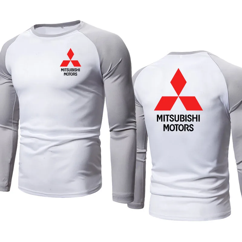 

Модный Повседневный хлопковый Мужской пуловер на весну и осень, толстовка с принтом логотипа автомобиля Mitsubishi, Высококачественная Мужская ...