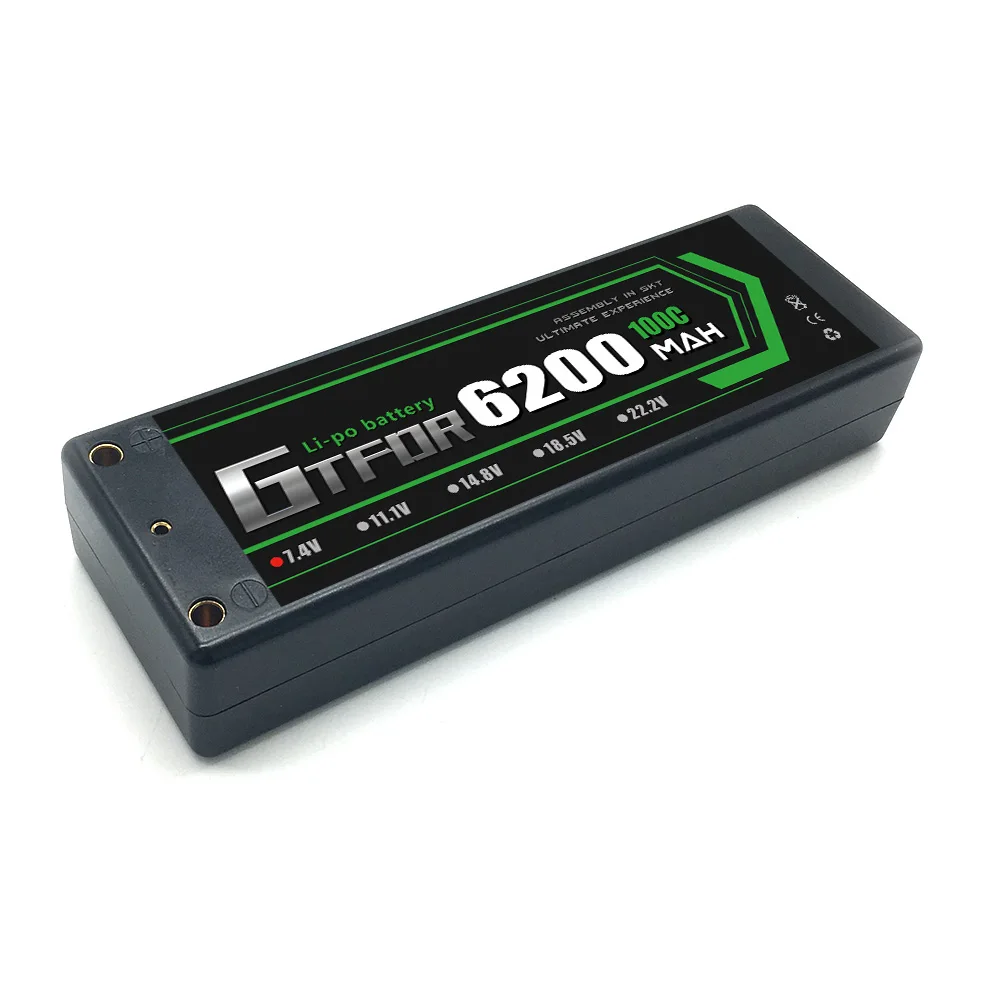 GTFDR-bater&iacute;a Lipo de 6200mAh, 4mm, 7,4 V, 100C/200C 2S LiPo RC, bater&iacute;a Deans XT60 EC5 para RC Evader, coche, cami&oacute;n, Truggy, Buggy, helic&oacute;ptero-5