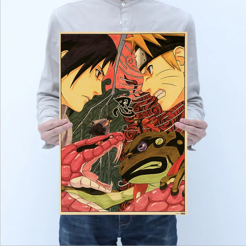 Уютный момент аниме мультфильм Узумаки постер Naruto Винтаж крафт бумага комиксы Наруто живопись Бар Детская комната Декор 50*35 см - Цвет: N5