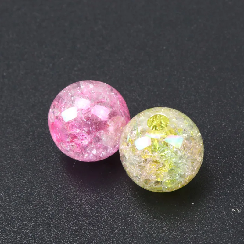 

2018 New Arrivals 14 16 18 20mm Mixed AB Transparent Crackle Round Beads Acrylic Spacer Ball Beads for Jewelry Making KL64