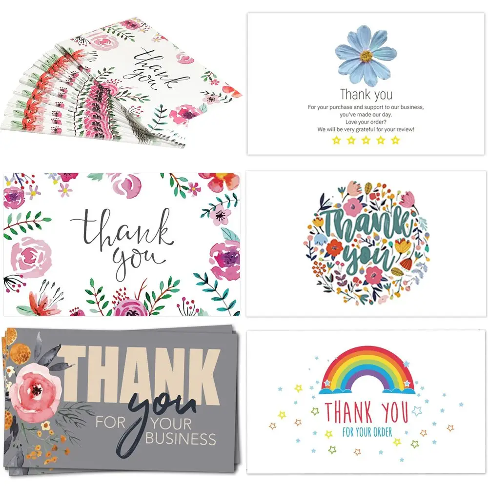 30PCS/Pack Unique Designs Thank You Paper Cards Package Insert Greeting Appreciation Cardstock Thanks Labels Tools | Дом и сад
