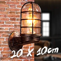 vintage external sconce industrial wall light unique cage guard loft light fixture modern iron copper indoor wall lamps lighting
