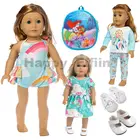 2021 новые дял 18-дюймовой куклы 43 см для ухода за ребенком для мам, новая новорожденная кукла 6 шт.партия, комплект детской одежды из 3 предметов комплект детской одежды + сумка + 2 пары обувь для куклы аксессуары