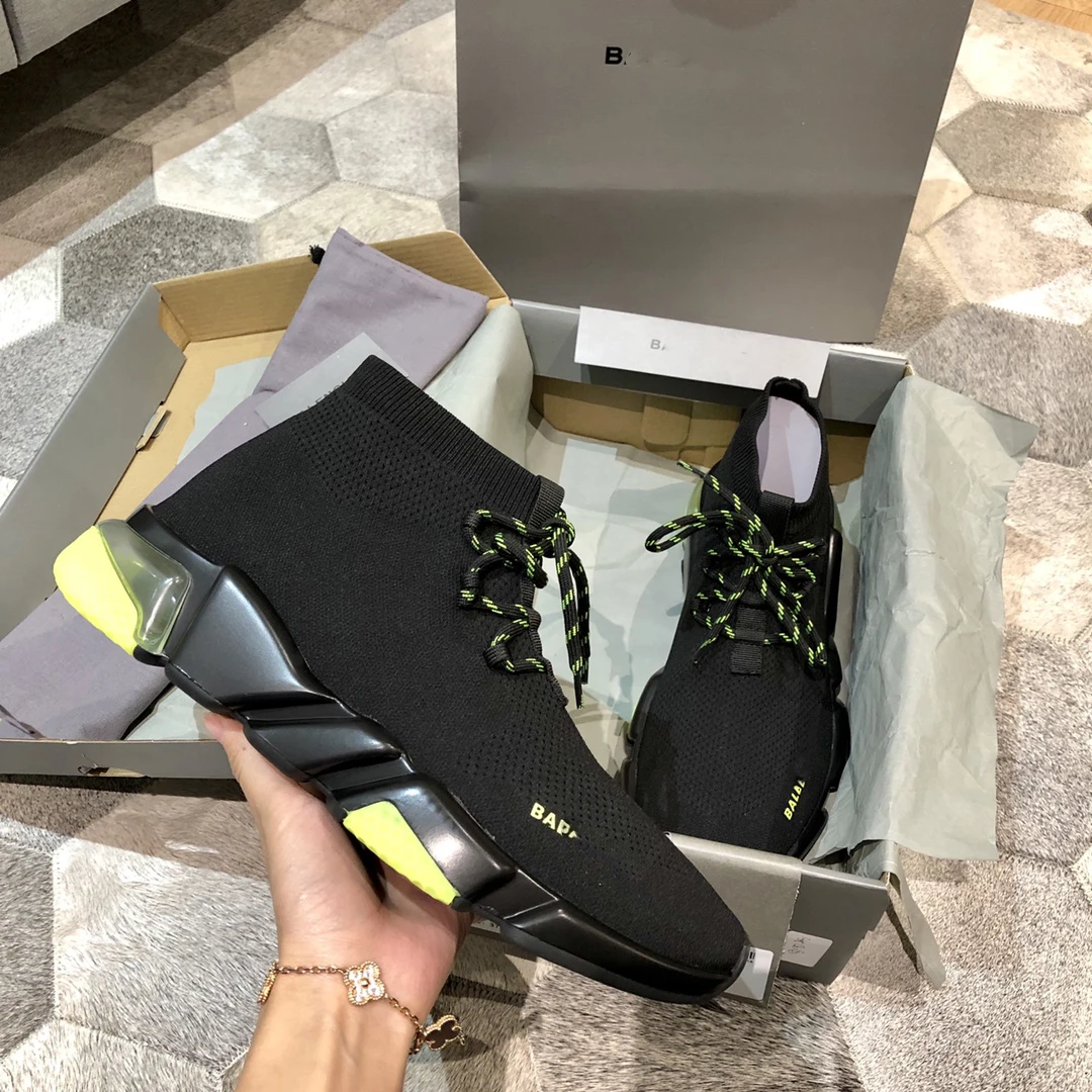 

Original Quality Casual Shoes Fashion Socks Boots Luxury Brand Designer Woman Slip-on Elastic Cloth Trainer Man