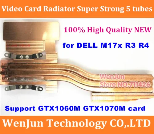 

high quality Super Strong 5 tubes copper tube Video card radiator for Dell Alienware m17x R3 R4 heat radiation transformation