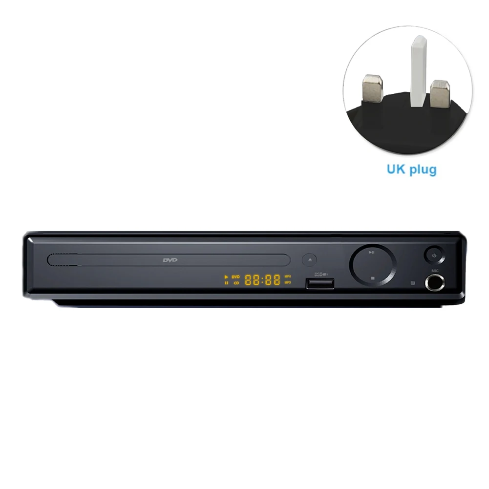 

Mic Port With Remote Control CD VCD Mini DVD Player Children USB Digital Display Home SVCD 4K 1080P Easy Use Portable