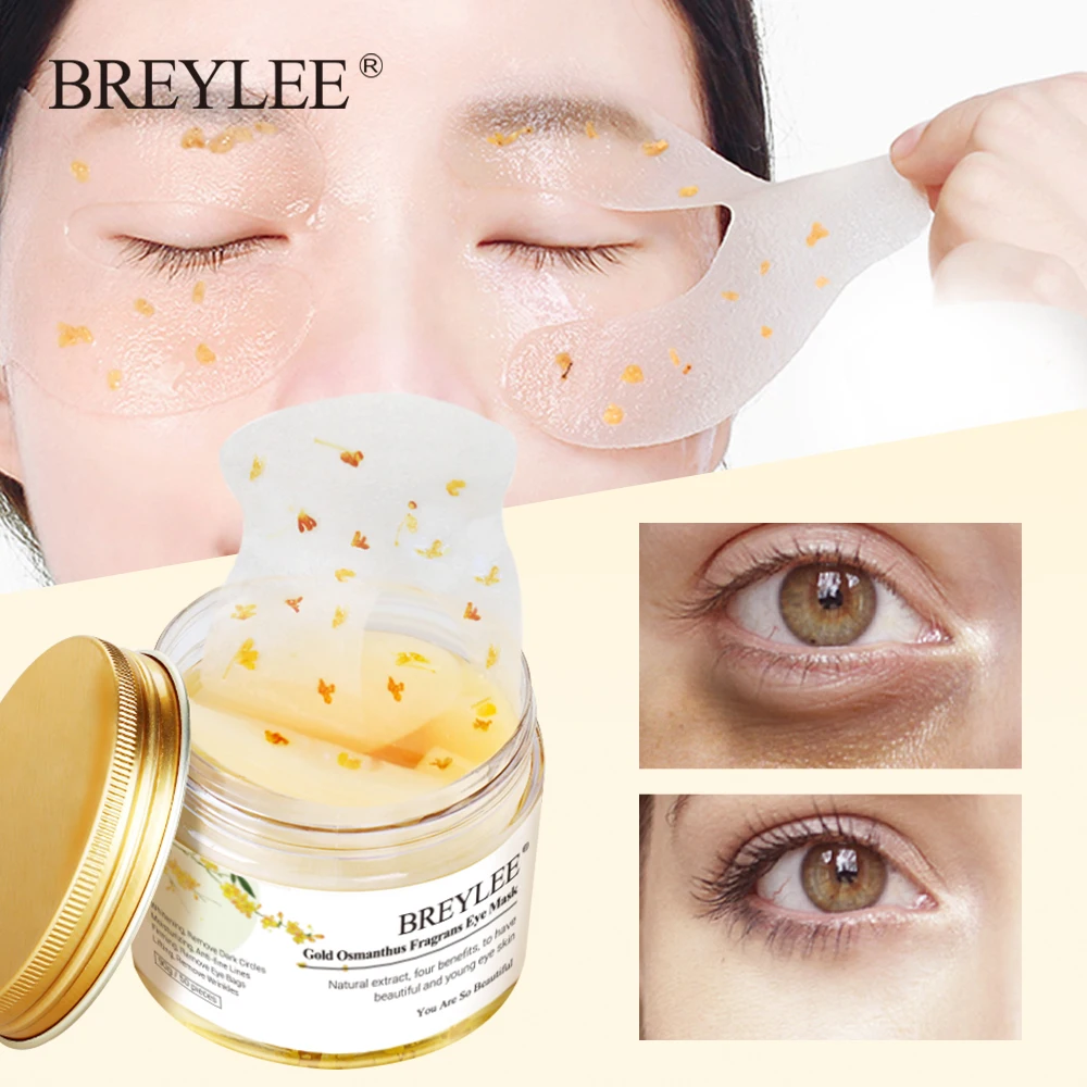 Breylee Gold osmanthus fragrans маска Коллагеновая гелевая повязка для глаз уход за кожей лица удаление темных кругов лифтинг укрепляющая сыворотка 50 шт