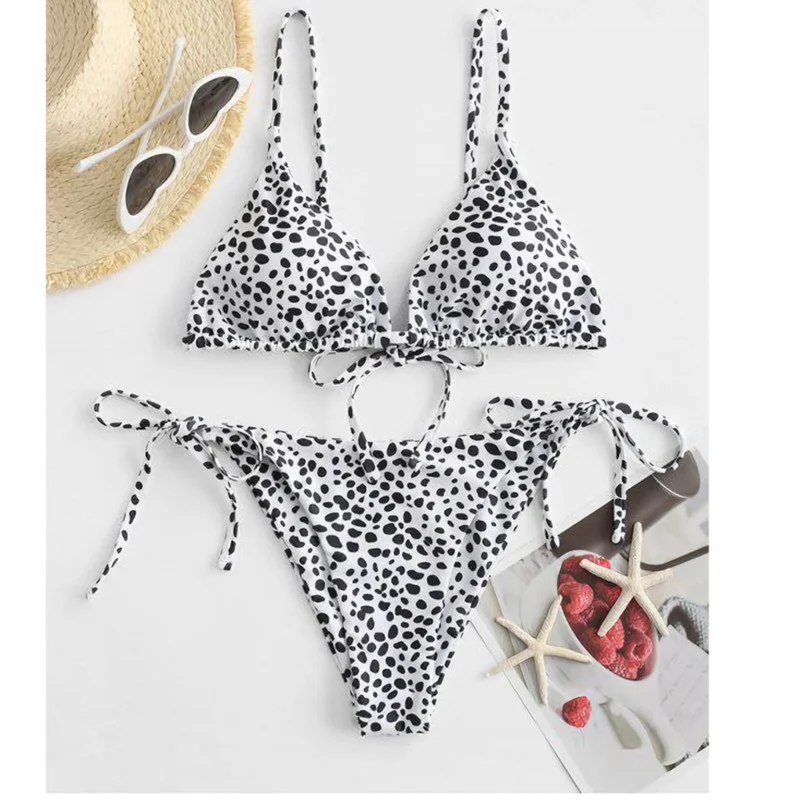 

Women Swimsuit 2021 Sexy Push Up Thong Bandage Bikini Set Summer Fashion Serpentine Leopard Print Beach Bathing Suit Swimwear
