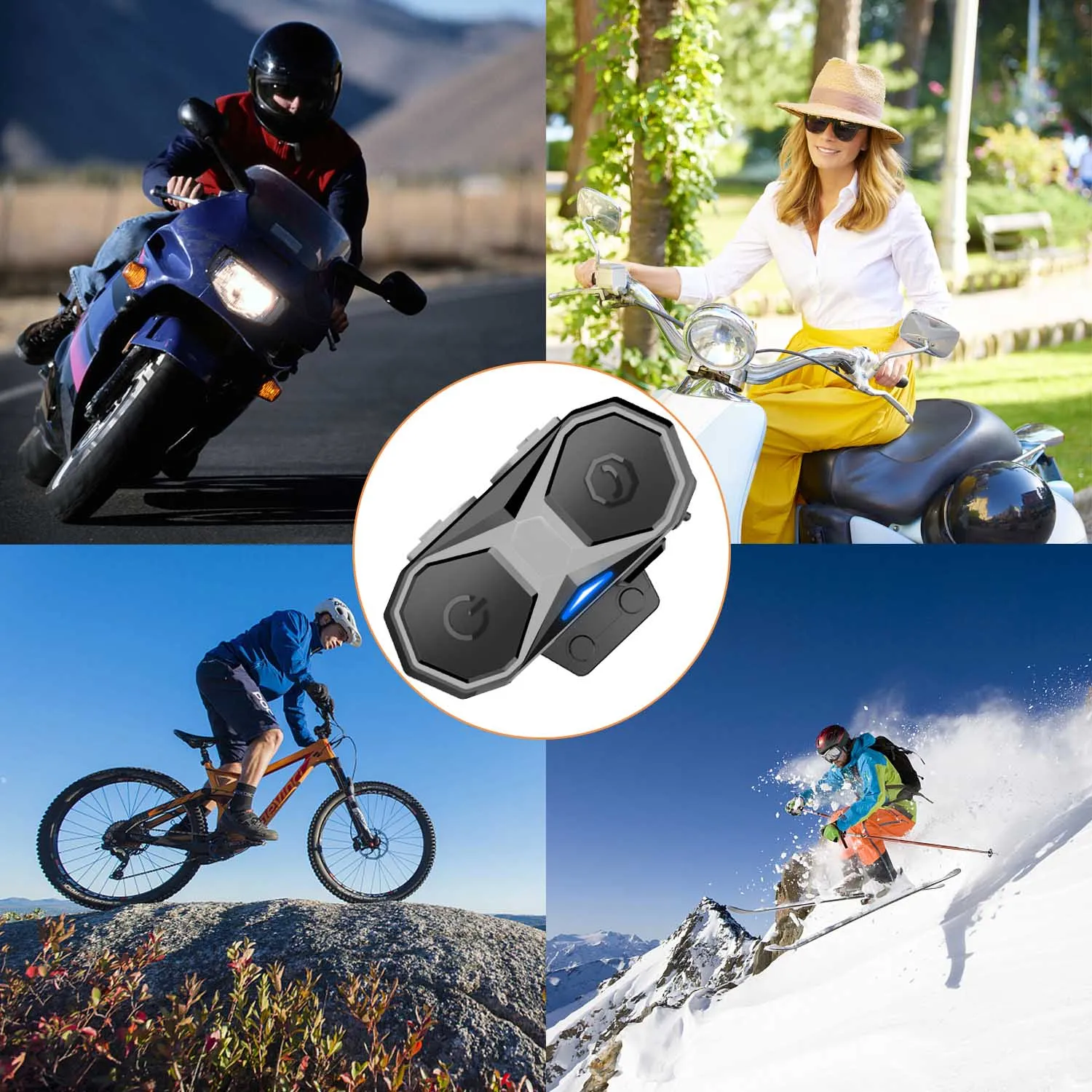 Мотогарнитура для шлема WT005 Водонепроницаемая Bluetooth-гарнитура 1000 м гарнитура