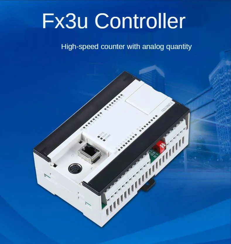 

FX3U-26MR Compatible With Mitsubishi FX2N 3U Series PLC Relay 2AI/1AO 16DI/10DO Ethernet Programmable Controller