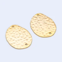 10pcs hammered oval connector oval charm gold plated brass oval pendant for diy jewelry making accessories gb 1593