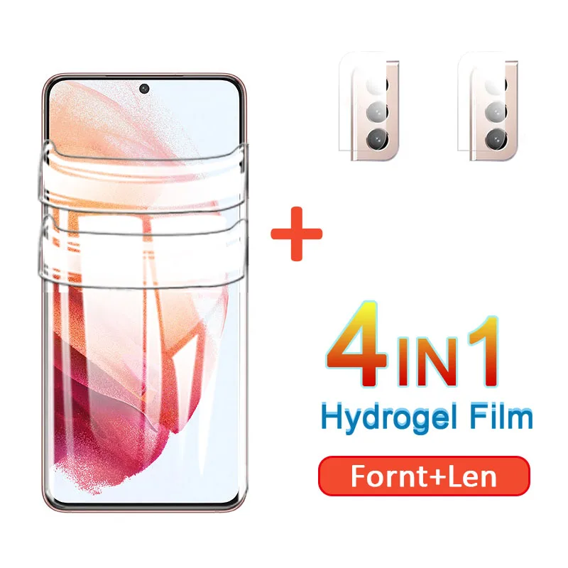 

4in1 Hydrogel Protective Film For Samsung Galaxy S21 Ultra S20 Fe Plus 5G Screen Protector S21Ultra S21+ S20Fe Gel Fim Not Glass