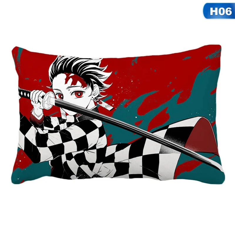 

Anime Demon Slayer Pillow Cover Kimetsu No Yaiba Printed Pillowcase For Home Room Decor Pillow Case Gift 50x30cm
