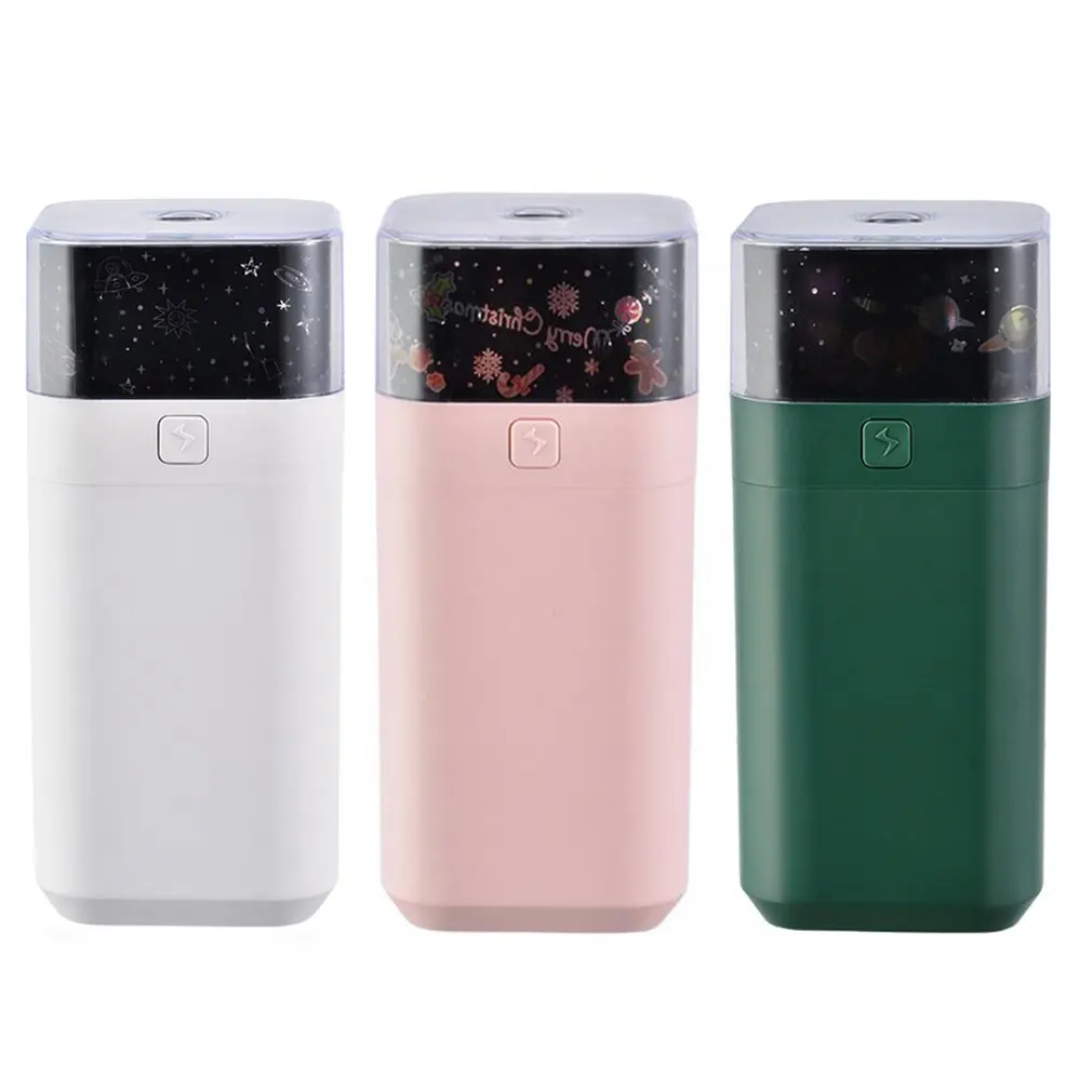 

The New Neutral Square Projector Humidifier Home Air Purification Water Meter Cute Cartoon Simple And Portable