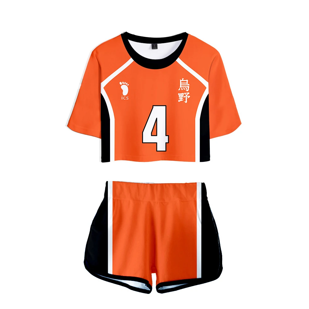 Горячая Аниме Haikyuu! Карнавальный костюм Хината шойо футболка карасуно