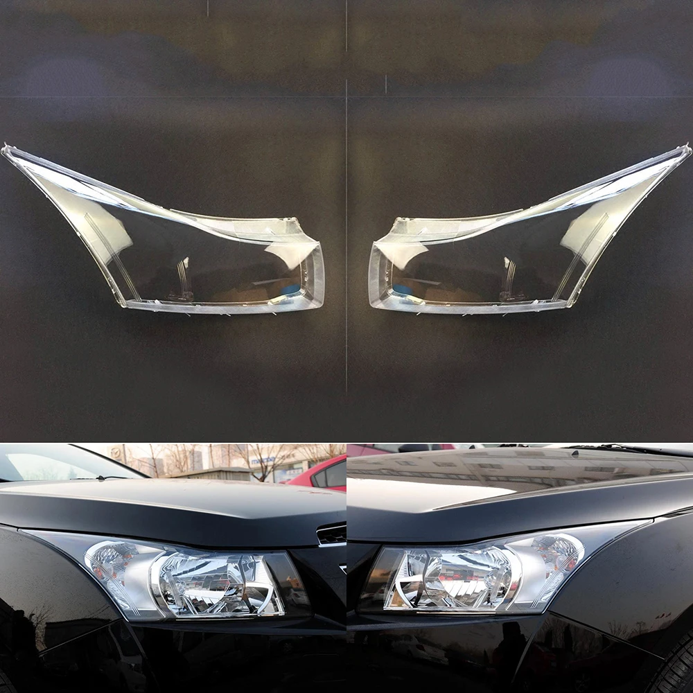 A Pair Для Chevrolet Cruze 2008 2009 2010 2011 2012 2013 объектив фары автомобиля стекло прозрачные линзы Авто оболочка Крышка - Цвет: A Pair
