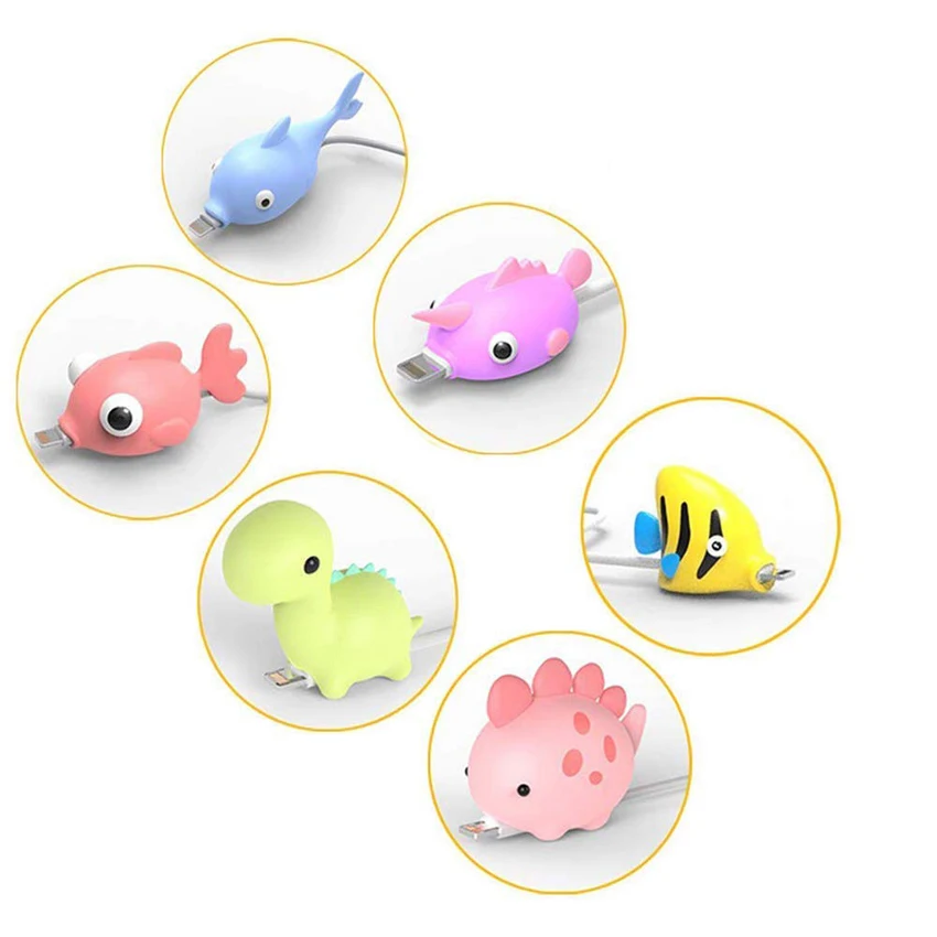 Животное укуса кабель протектор для iPhone Зарядное устройство USB Winder держатель