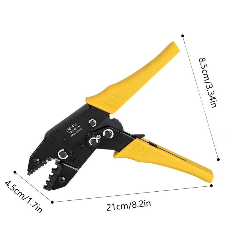 

Hot Sale 2 in 1 Crimping Tool Crimping Pliers Wire Terminals Crimping Tool(AWG23-10,AWG23-7) 0.25-10mm2 Ratchet Wire Crimping To