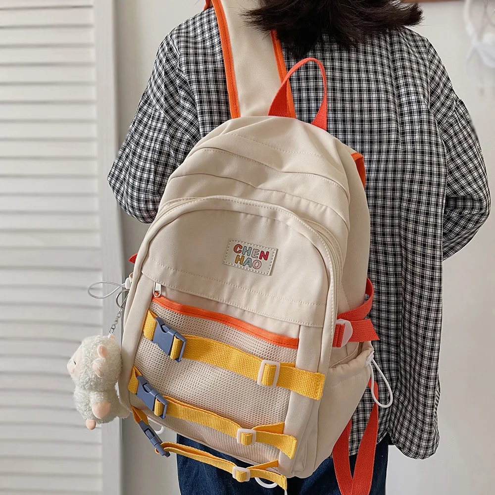 

Милый женский рюкзак из нейлона, стильный сетчатый женский ранец для ноутбука, сумка для колледжа, школьные рюкзаки для девушек