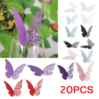 20 pieceslot butterfly laser cut paper place card escort card cup card wine glass card for wedding party decoration