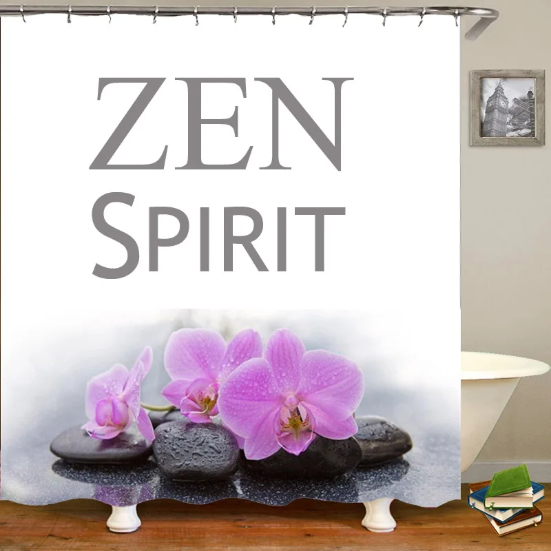 Лидер продаж Классическая занавеска для душа Zen Spirit s ванной комнаты с