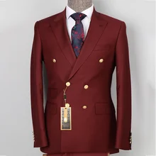 Trajes de dos piezas para hombre, abrigo Formal de dos botones de alta calidad, color amarillo, hecho a medida, trajes de boda de algodón, dorado y metálico + pantalón (4)