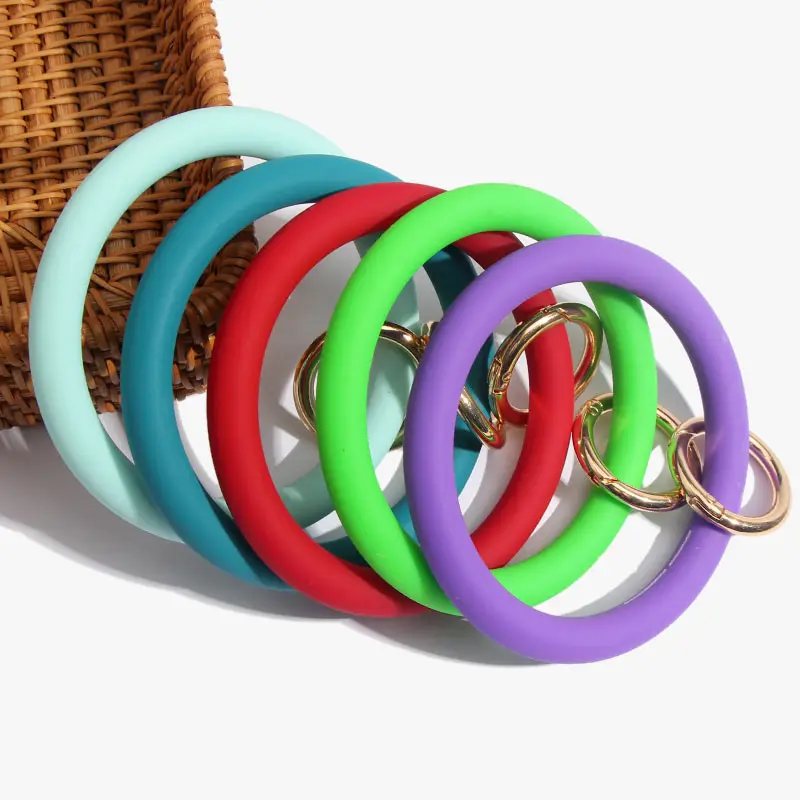 JJFOUCS 16 цветов силиконовый брелок Круглый браслет застежка ремешок для запястья