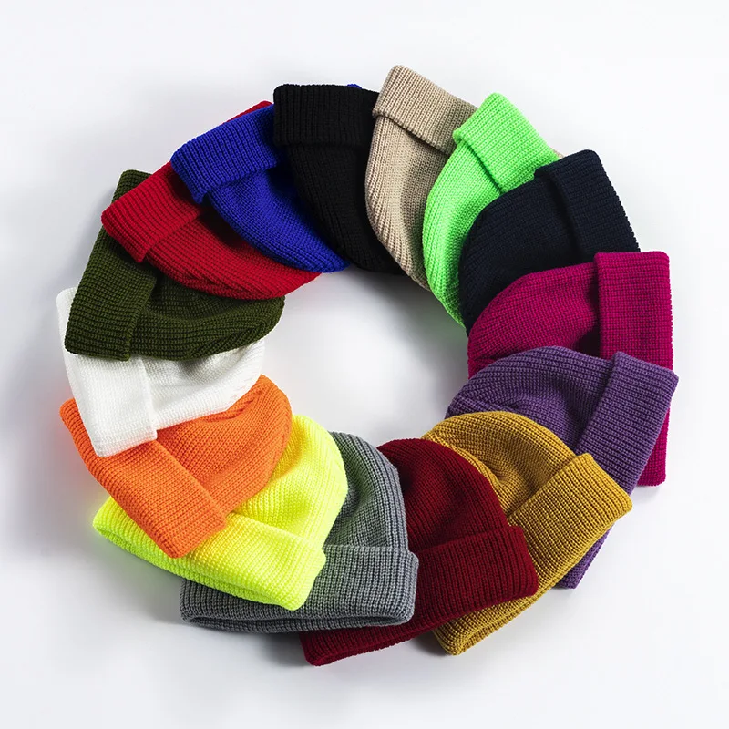 

Neutral Knitted Cotton Hat Fashion Solid Color Men's Skull Hat Women's Short Beanie Cap