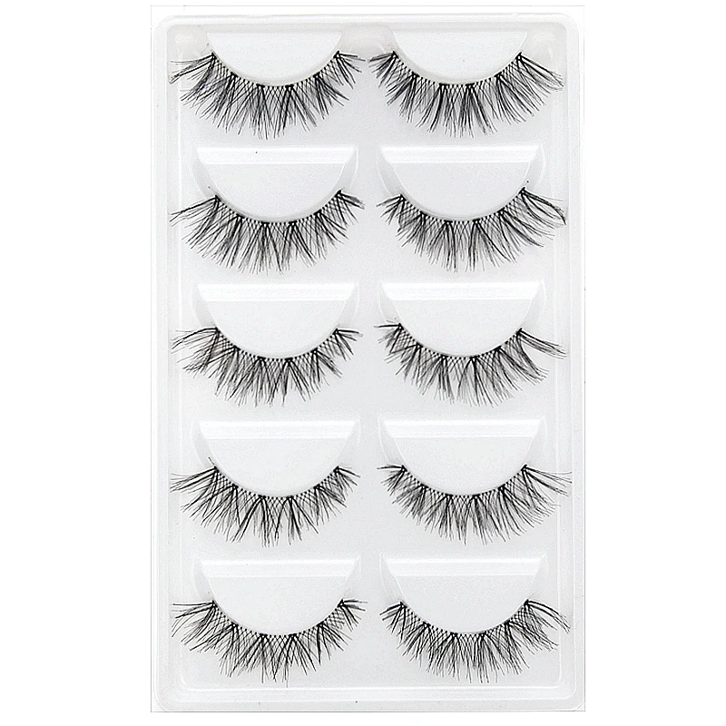 CLO05-10 CLOTHOBEAUTY 5 пар накладных ресниц, тонкие накладные ресницы для наращивания ручной работы, натуральные мягкие невидимые ресницы, длинный толстый многоразовый макияж - Цвет: CLO05-10