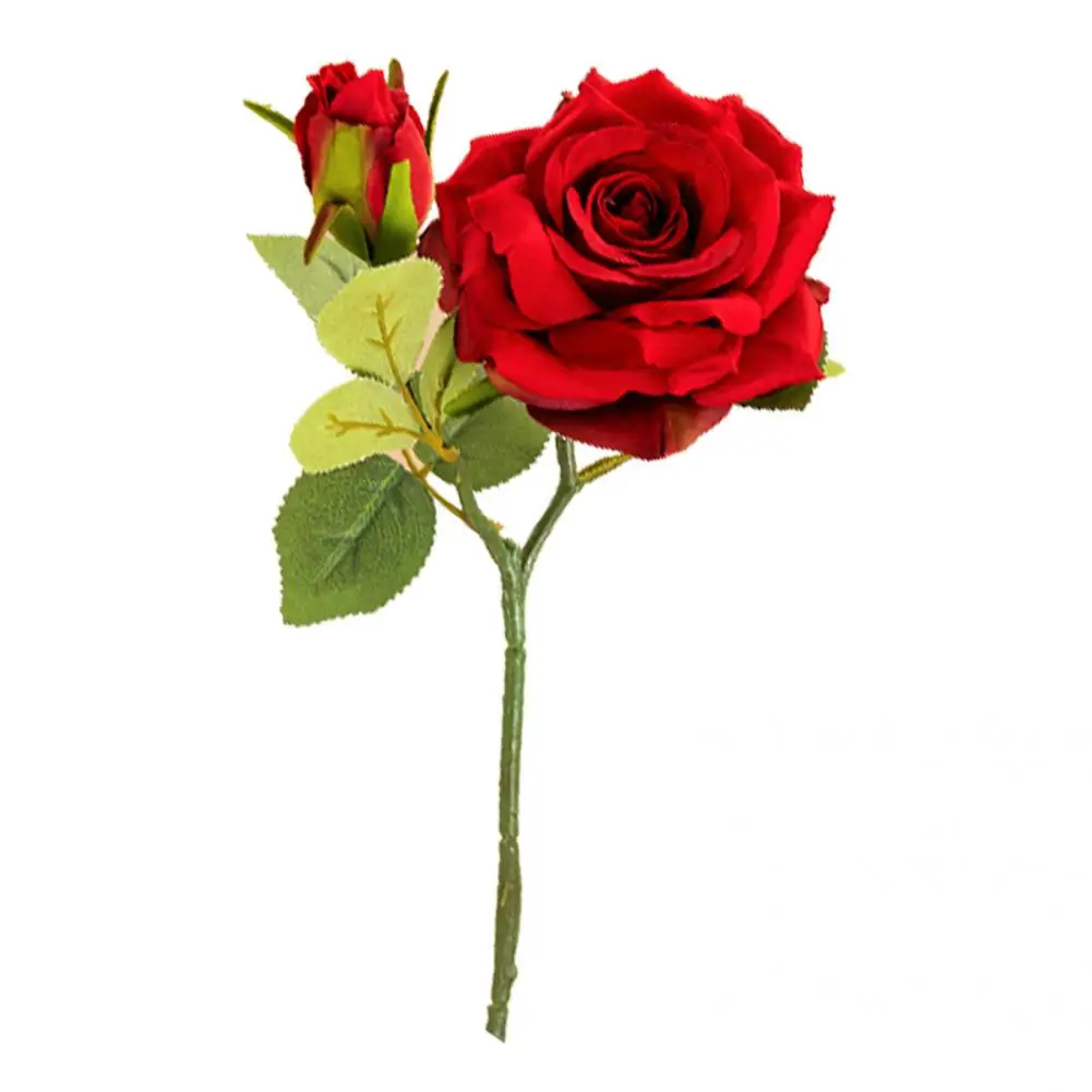 

Portable Good Decorative Fake Flower with 2 Heads Faux Silk Flower Artificial Flower Bent Freely for Office