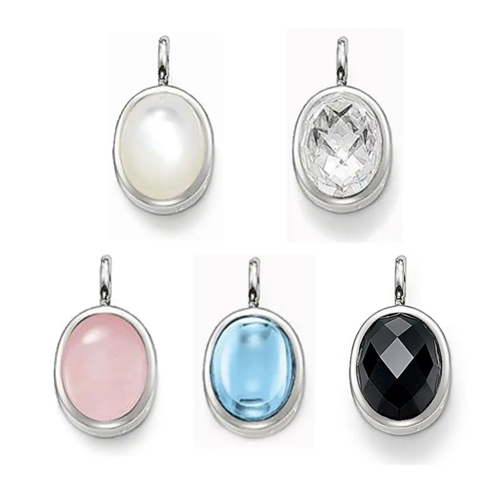 Овальные хрустальные подвески розовые синие черные ювелирные изделия на удачу