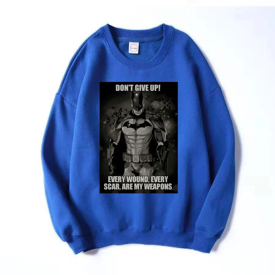 Зимние мужские и женские флисовые толстовки толстовка пуловер Бэтмен модная