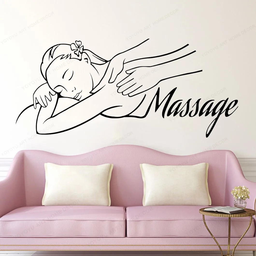 

message Wall Decal spa Salon wall decor spa relax removable wall art mural body message art mural JH324