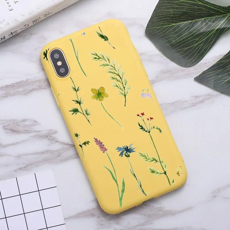 

Tropical plants Flower Luxury high quality Phone Case shell Candy Color for iPhone 6 7 8 11 12 s mini pro X XS XR MAX Plus