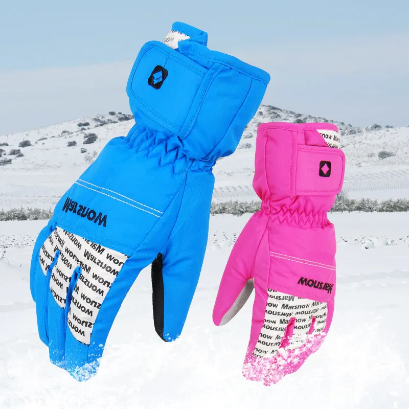 Зимние мужские и женские лыжные перчатки водонепроницаемые теплые флисовые