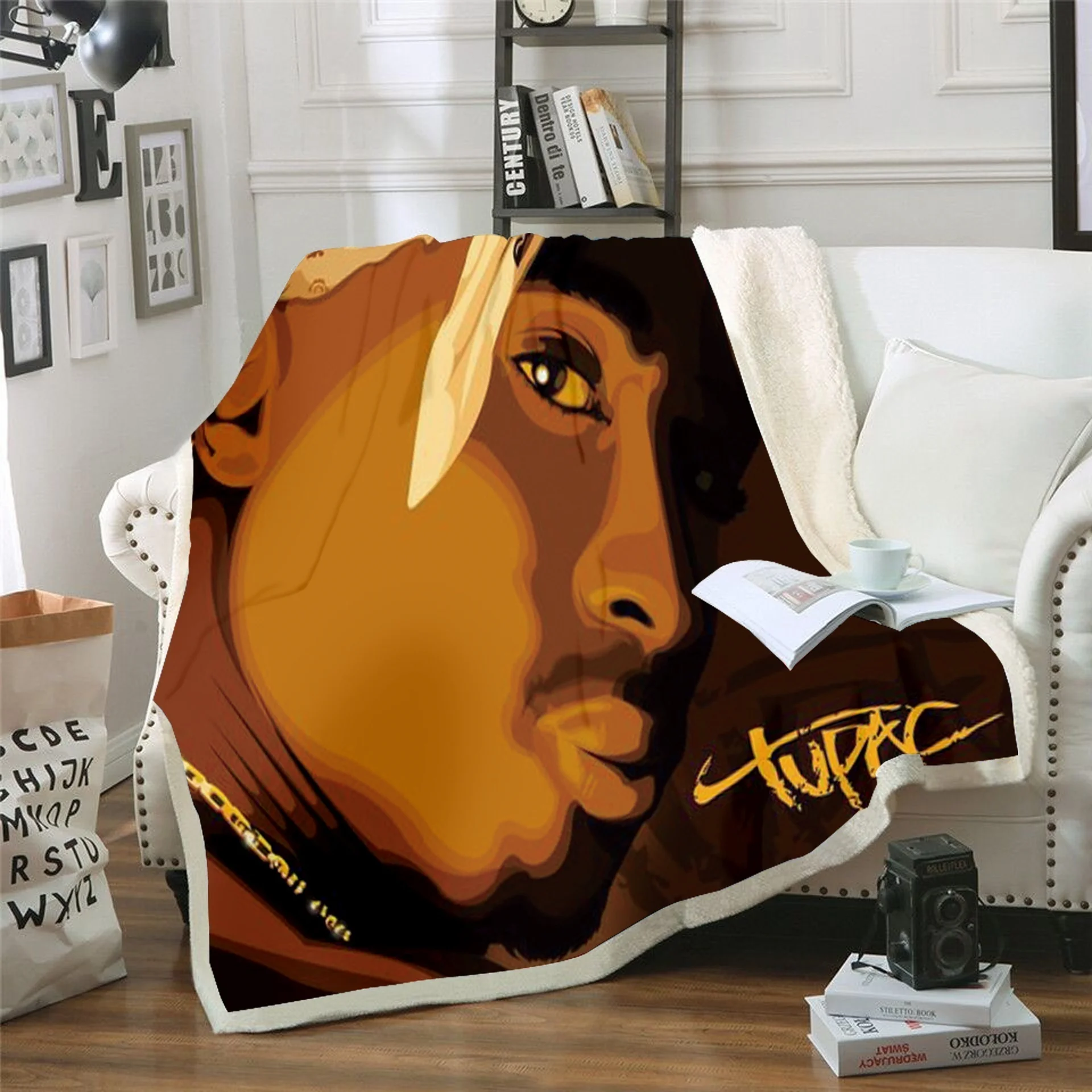 

2pac Tupac Fleece Blanket Plush 3d Printed For Adults Sofa Sherpa Fleece Bedspread Wrap Throw Blanket style-4