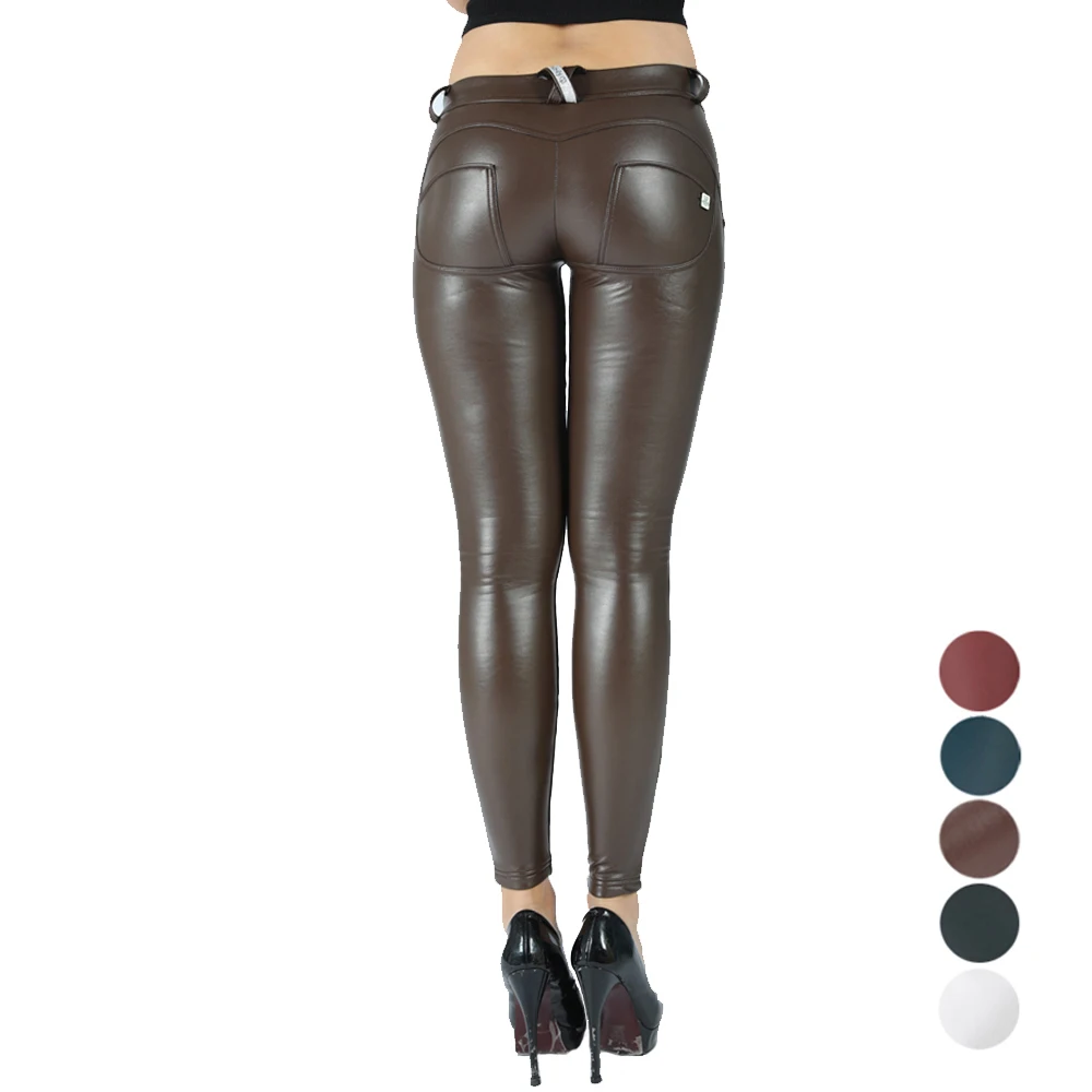 

NEW Melody Patent Leather Pants Women Skinny Full Length Warm Winter Soft Middle Waisted Sports Leggings Clothing Silicon Butt