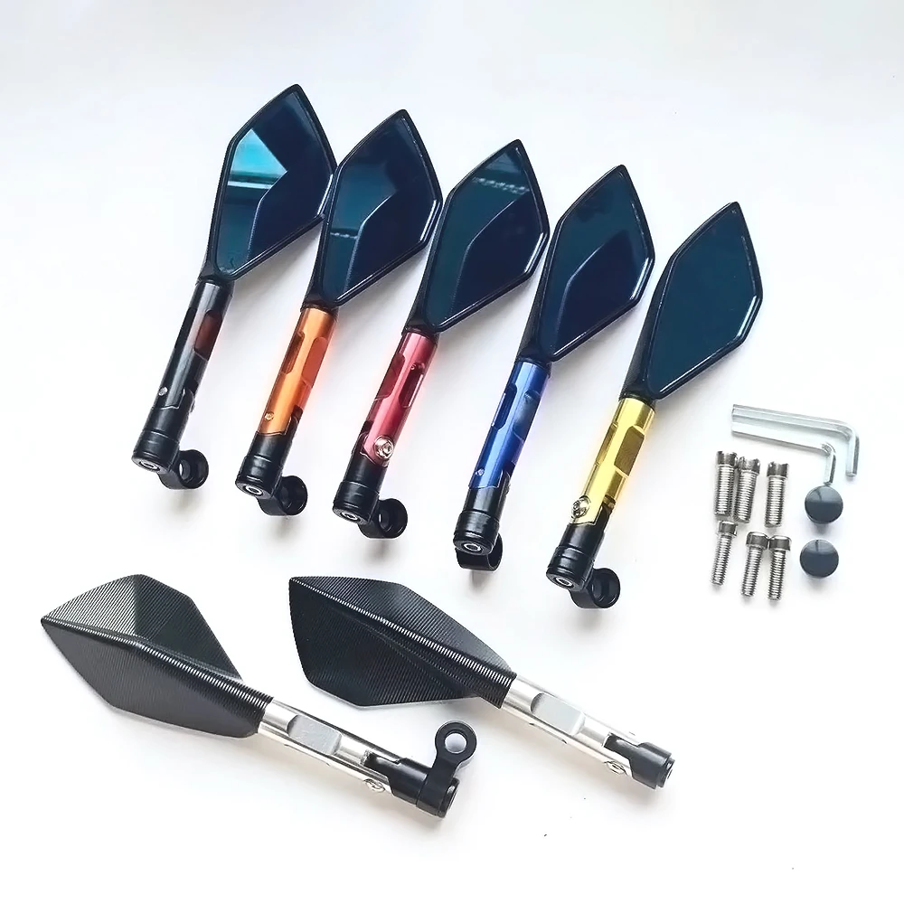 Алюминиевые боковые зеркала для мотоцикла с ЧПУ синие 8/10 мм аксессуары запчасти