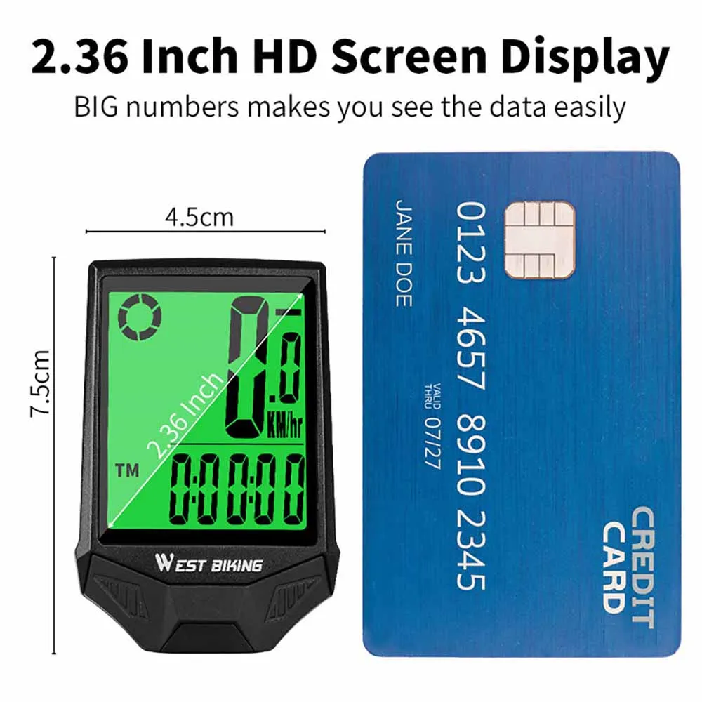 

Waterproof Bicycle Computer Wireless MTB Bike Cycling Odometer Stopwatch Speedometer Watch LED Digital Rate