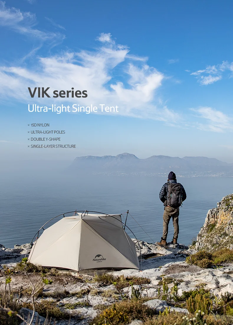 Naturehike серии VIK сверхлегкие непромокаемые однослойные уличные палатки 20D нейлоновые палатки для походов и путешествий