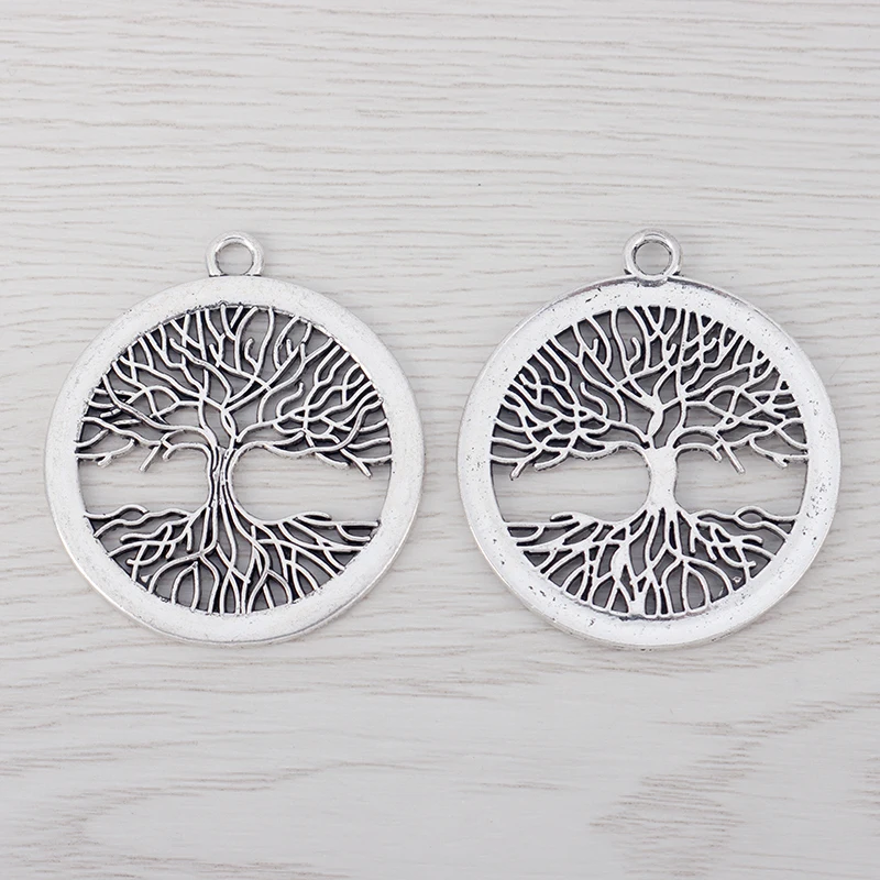 3 x полые открытые большие круглые подвески в виде дерева для женских аксессуаров