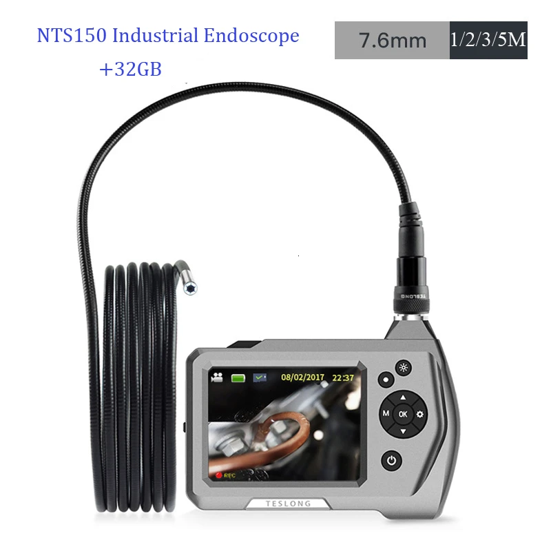 Промышленный эндоскоп NTS150 3 5 дюйма 6 светодиодов 7 мм 32 ГБ|Бороскопы| |